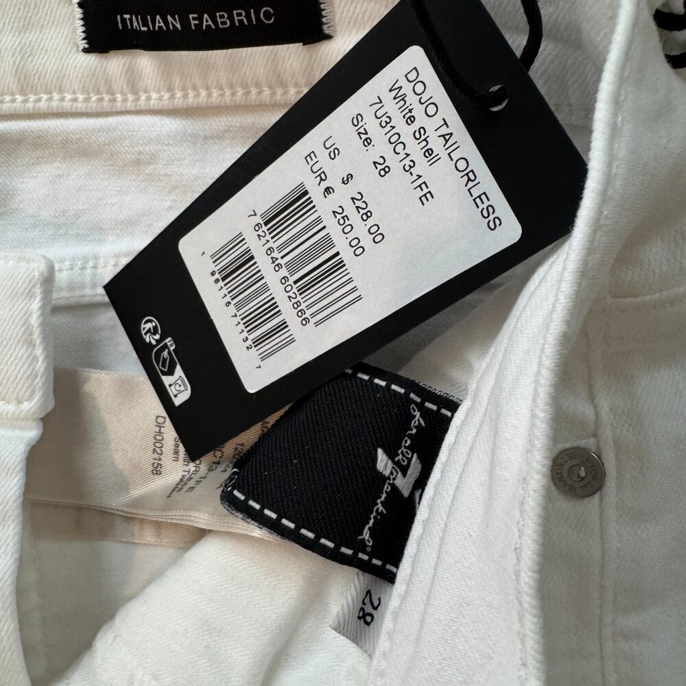 7 For All Mankind White Wide Leg Flare Jeans - Picture 5 of 6